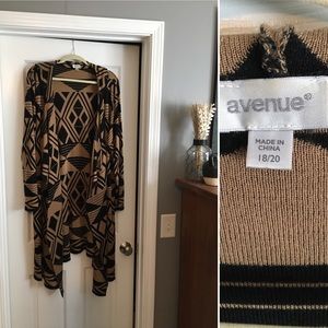 Long Hooded Aztec Cardigan